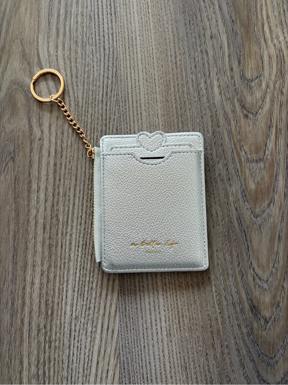 New with no tag Metallic Silver Cardholder Keychain Wallet